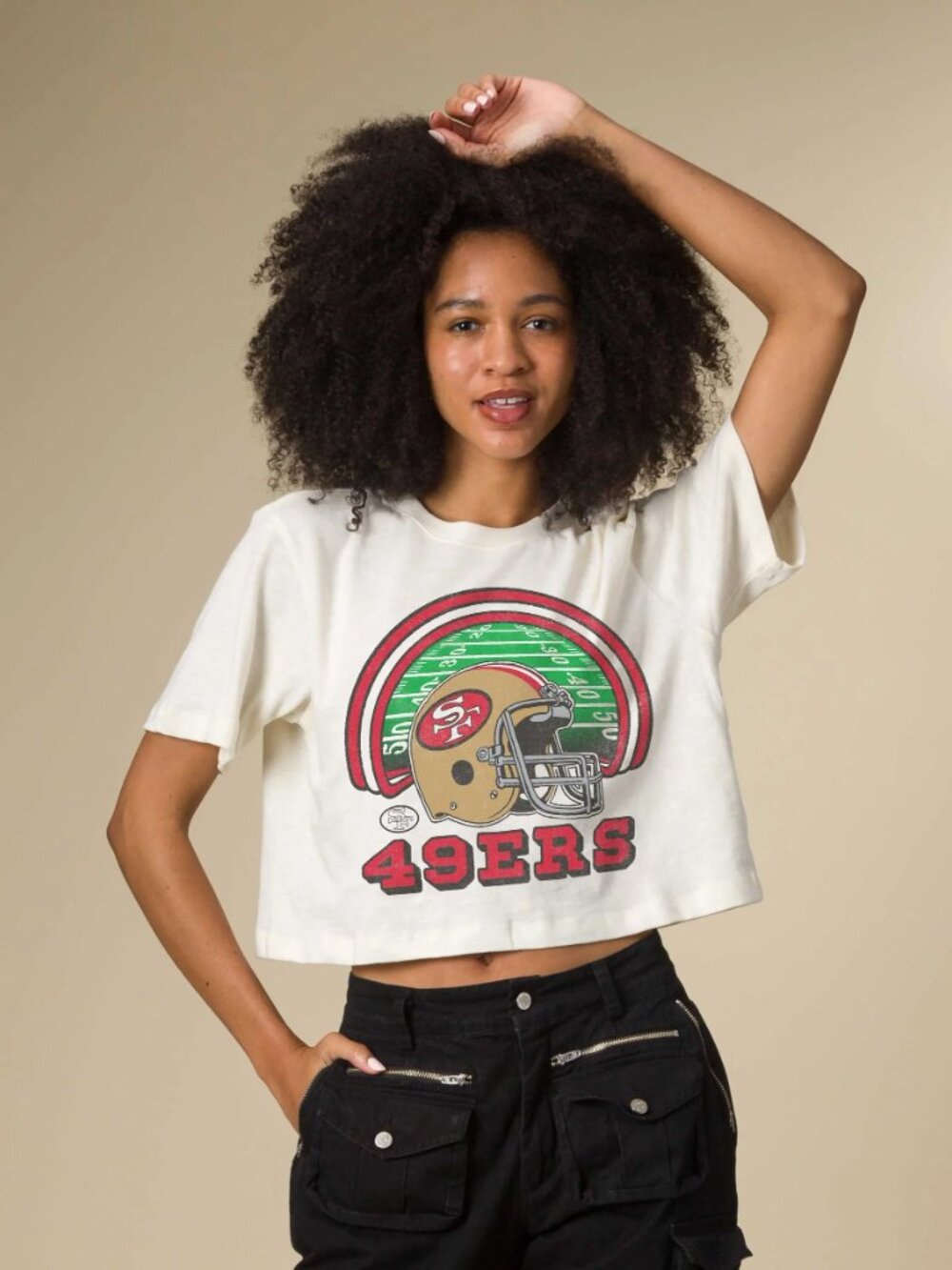 Junk Food Clothing San Francisco 49ers Game Time Crop Tee